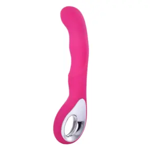 ForceVibe Strong Rechargeable G-Spot Massager in pink featuring a sculpted shaft and sleek silver-accented handle with built-in control buttons.