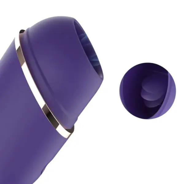 Mini clitoral suction stimulator – TinyTides close-up of the soft silicone suction nozzle, with inset detail showing inner pulsation texture.