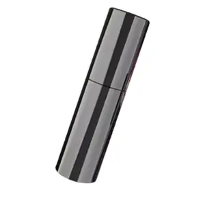 Lipstick clitoral suction vibrator – Smooché fully closed with the cap on, resembling a classic black lipstick tube for discreet storage.