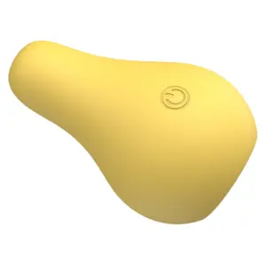 Pear Clit Vibrator – FruGasm lying flat to reveal its smooth, seamless surface and gently tapered tip ideal for pinpoint precision.