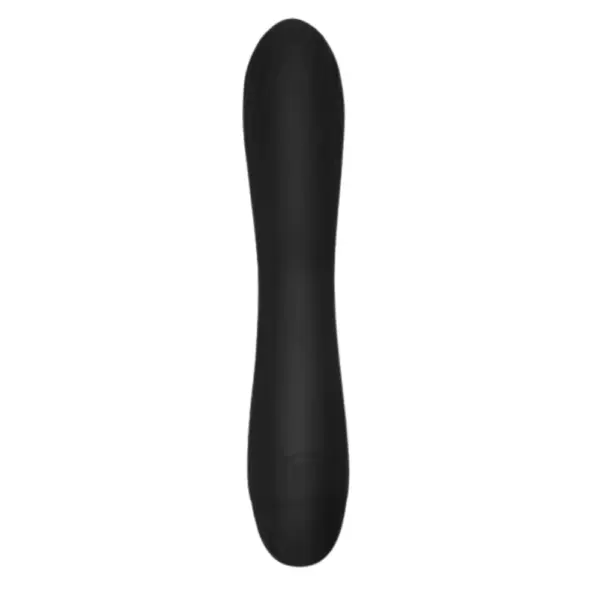 Voltette vibrating dildo in sleek matte black with a smooth, seamless surface and a subtly contoured shape for targeted pleasure.