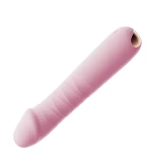 Angled side view of the Thrustique dildo showing its lifelike contours and ergonomic shape in a smooth, matte finish.