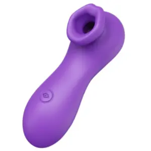 Vibrator With Suction – Succette in a rich purple color with a flared silicone nozzle and a contoured ergonomic shape designed for clitoral stimulation.