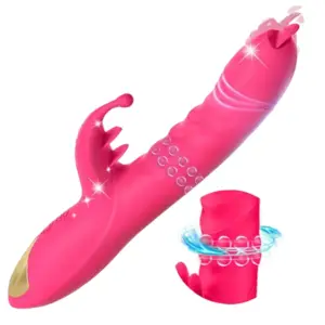 Visualized features of TwirlLuxe showcasing tongue-thrusting motion, rotating shaft with textured nodes, and glowing effects to emphasize functionality.