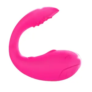 Hot pink Dual G-Spot Stimulator – TwinPulse with flexible U-shape and textured inner arm designed for dual vibrations and comfortable wear.
