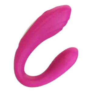 Angled view of the red Luvoria Vibrator emphasizing its flexibility and contoured shape, designed for comfort and targeted pleasure.