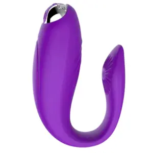 The Orvane Luxury Vibrator in rich purple, highlighting its premium silicone texture, curved dual-arm structure, and stimulating ridged inner pad.