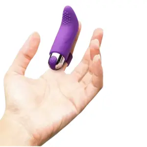 The Purvra Finger Vibrator resting on an open palm, showcasing its portable size and snug finger loop for comfort and control.