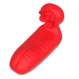 The Rosatra Dual Motor Finger Vibrator in bold red, featuring a smooth silicone body with rose-shaped detailing and textured ridges for added stimulation.