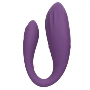 The Vibora App Controlled Couples Vibrator in a deep purple color, featuring a flexible U-shaped design with smooth contours for internal and external stimulation.
