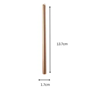 Dimension chart for the GleamLine slim wand showing its 13.7 cm length and 1.7 cm width in a clean measurement layout.