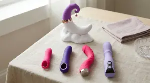 Selection of vibrating dildos in different shapes and sizes=