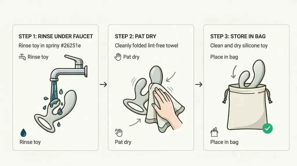 Proper cleaning and storage keeps your silicone toy hygienic and protected
